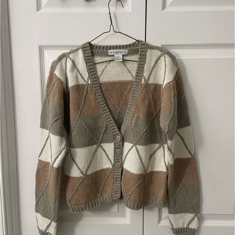 Dress barn tri colored cardigan